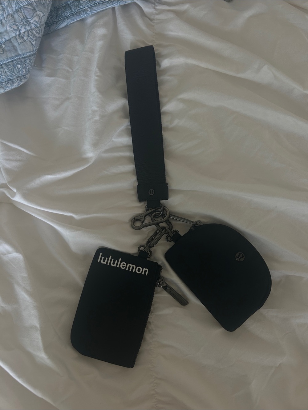 Lululemon Black Keychain Wristlet with Pouches